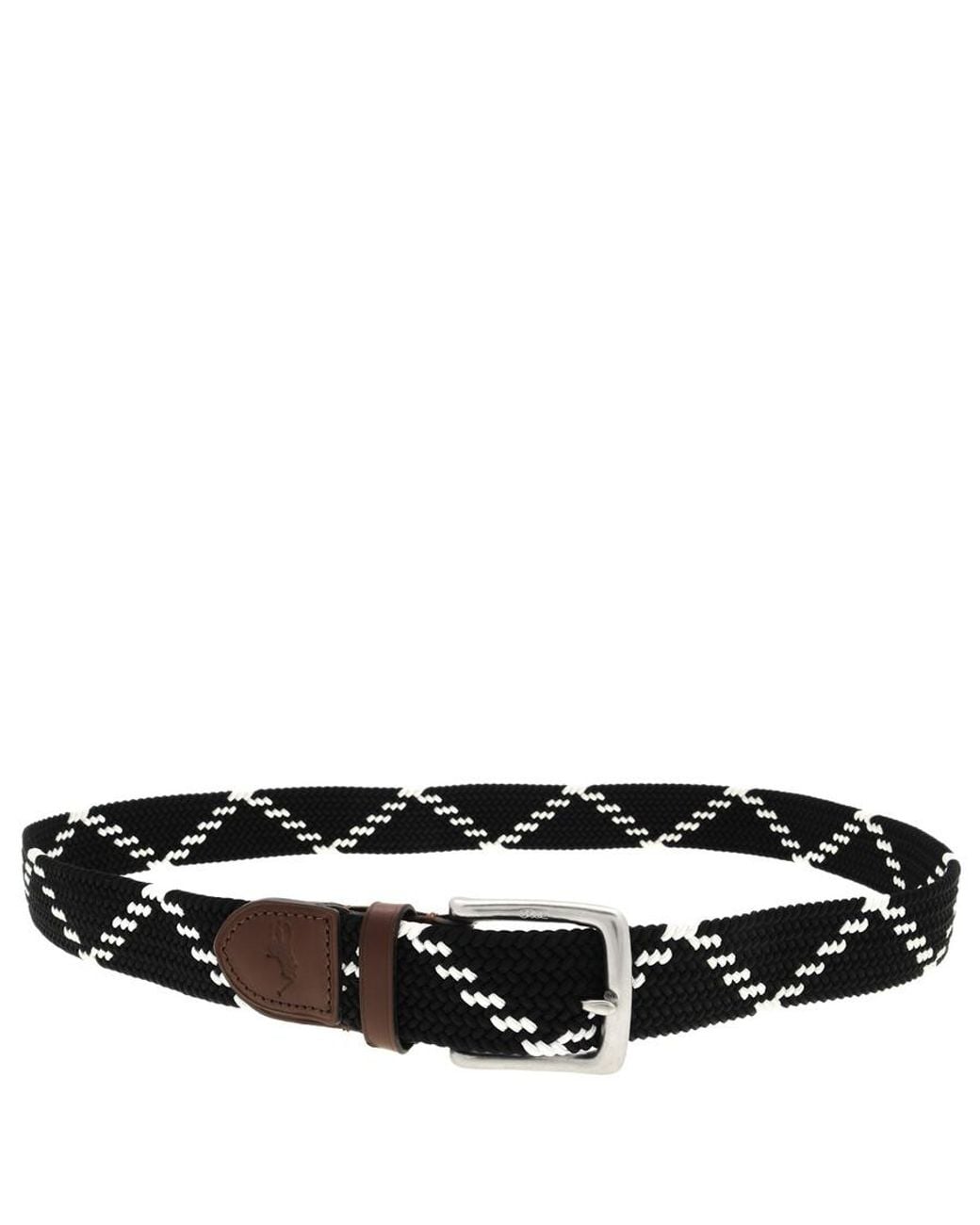 Polo Ralph Lauren Brown Braided Engraved Logo Belt for men