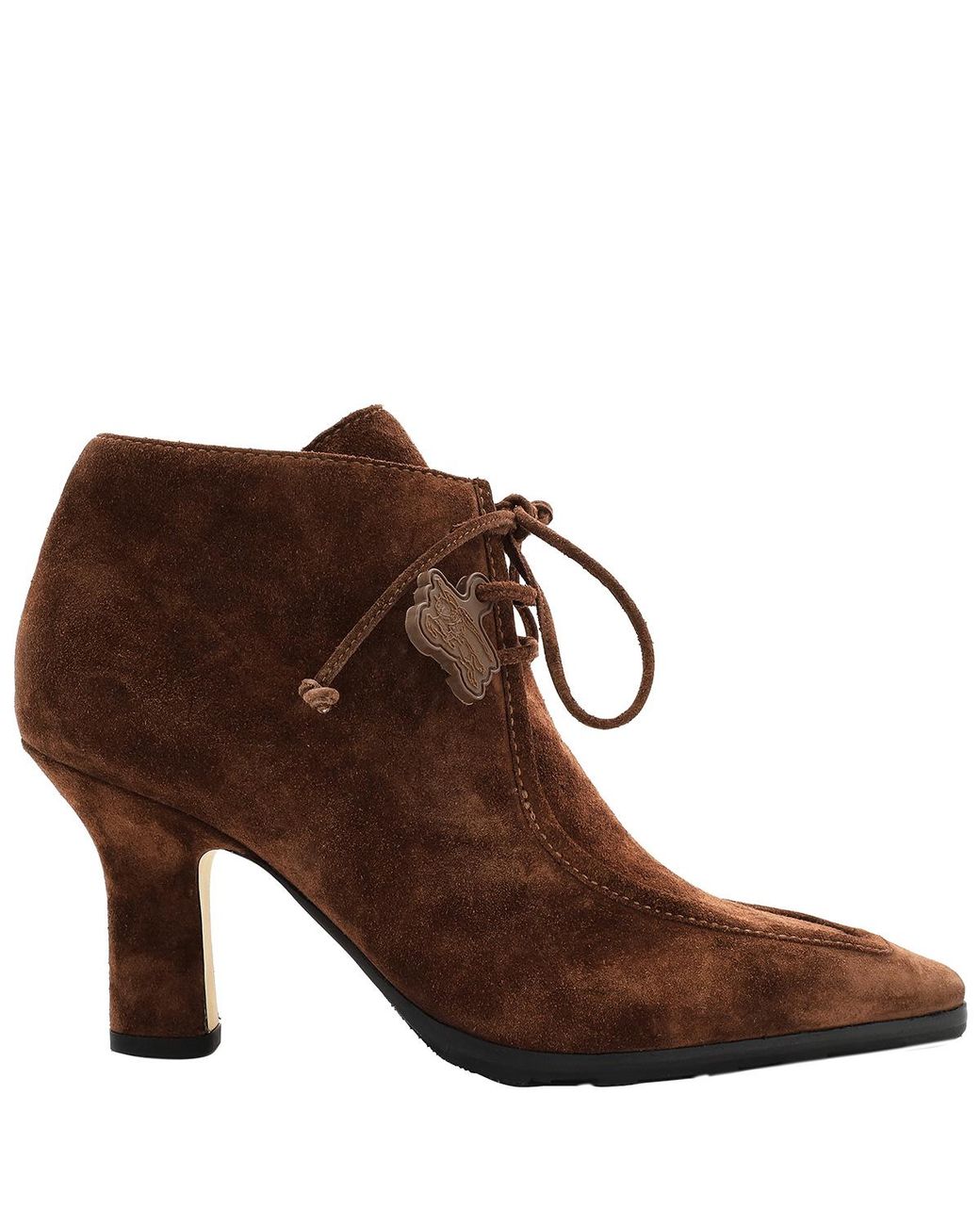 Burberry Brown Suede Storm Lace-Up Ankle Boots, Brand Size 36 Us