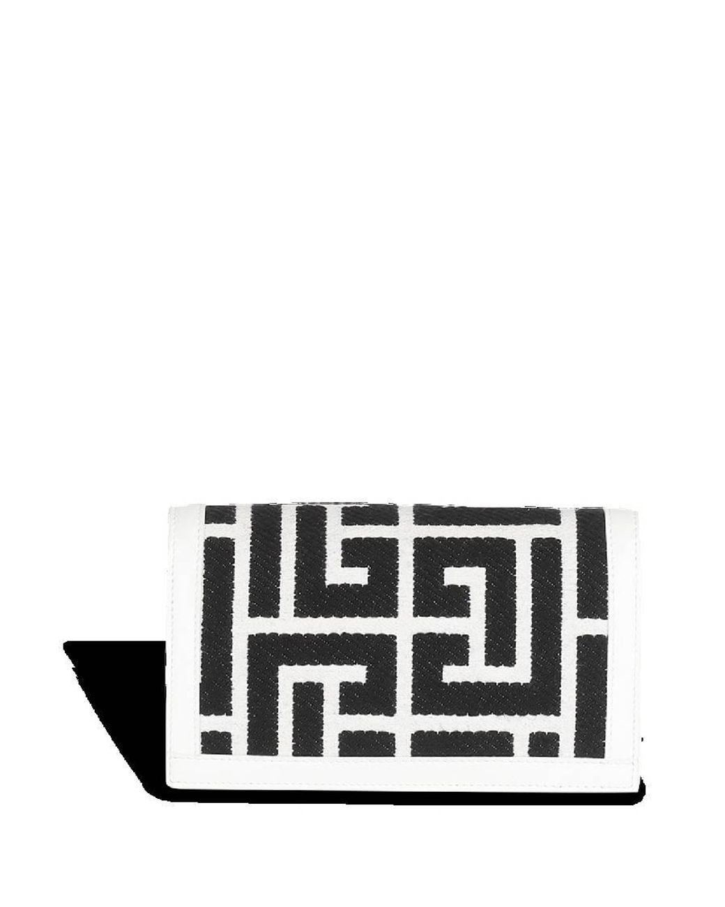 Balmain Black 1945 Monogram Jacquard Crossbody Bag