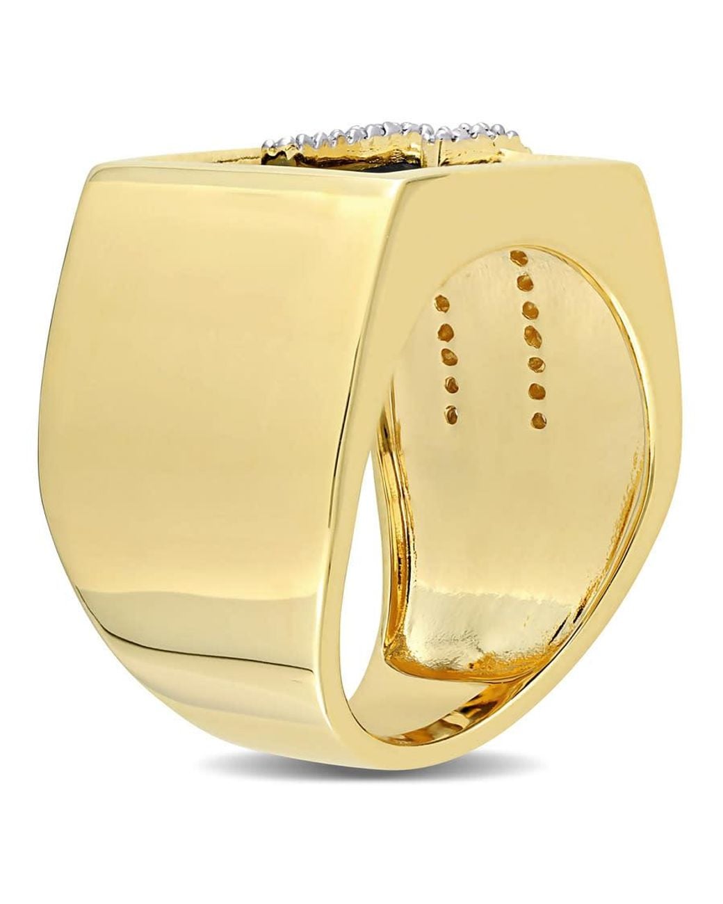 Amour Metallic 5 Ct Tgw Square Onyx And 1/6 Ct Tw Diamond Ring for men