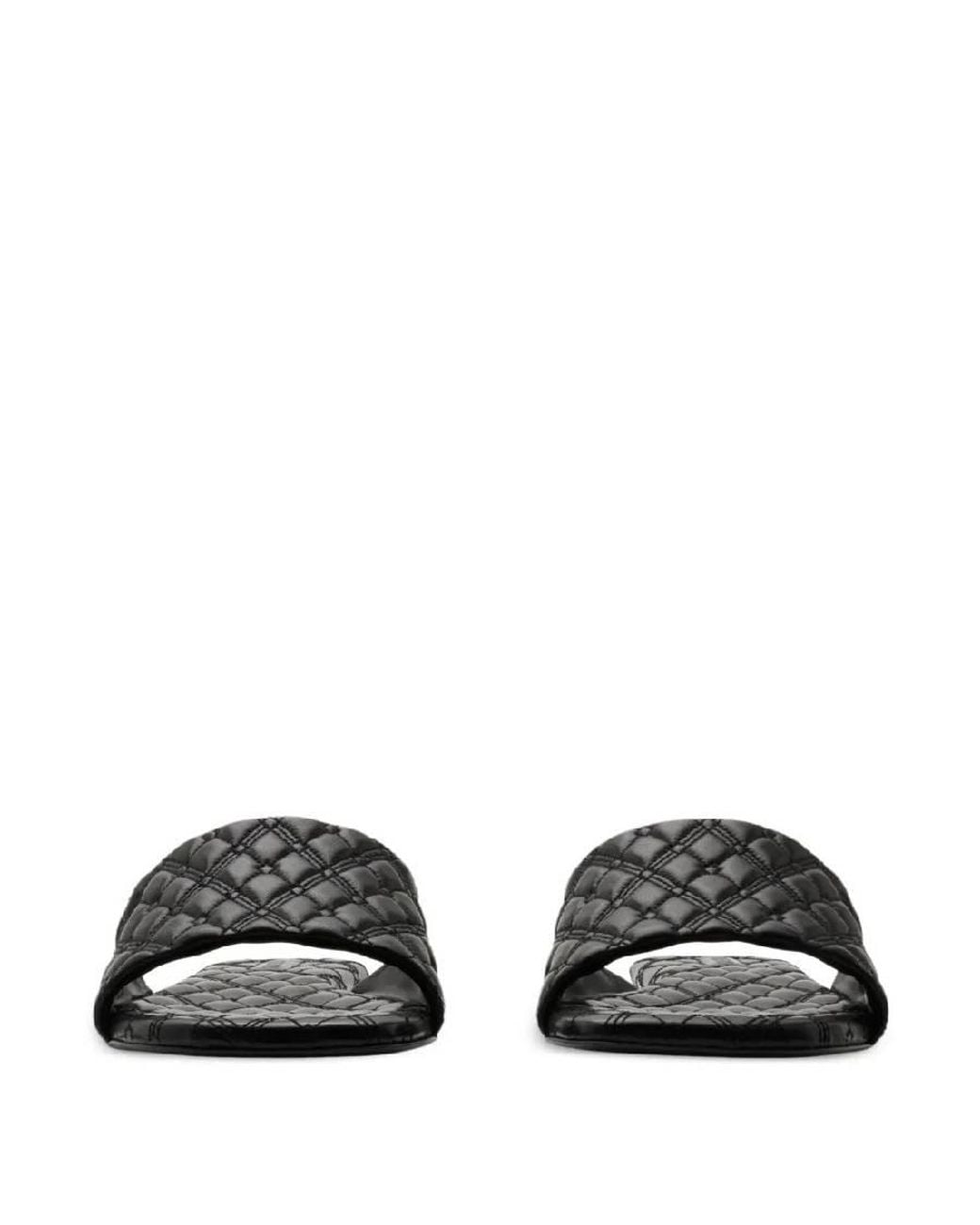 Burberry Black Quilted Leather Slides, Brand Size 38.5 Us