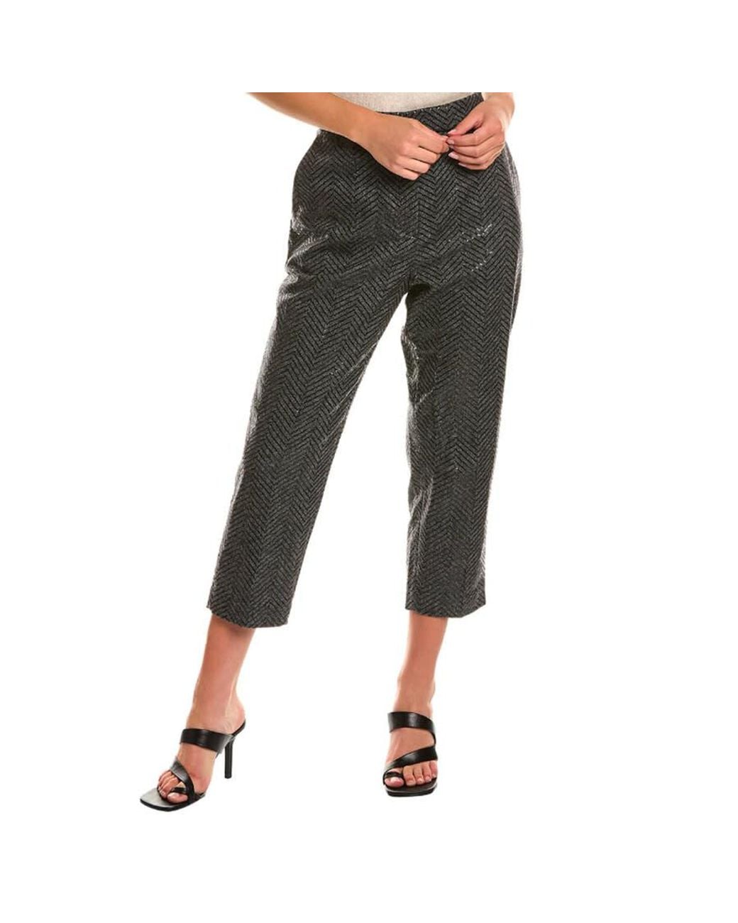 Brunello Cucinelli Black Slate Cashmere Cropped Trousers