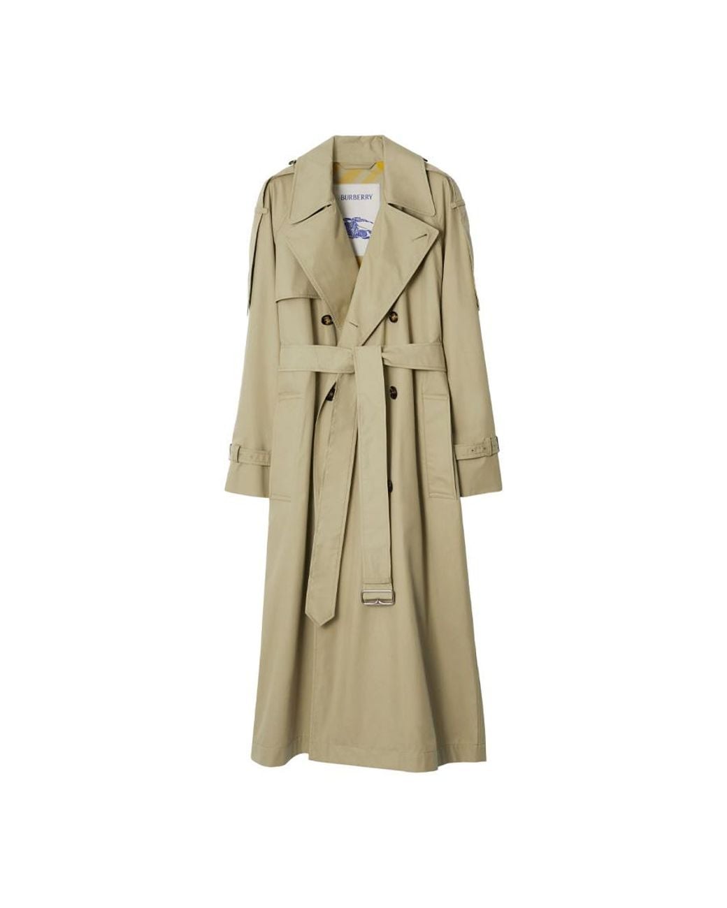 Burberry Natural Castleford Long Cotton Trench Coat, Brand Size 10 Us for men