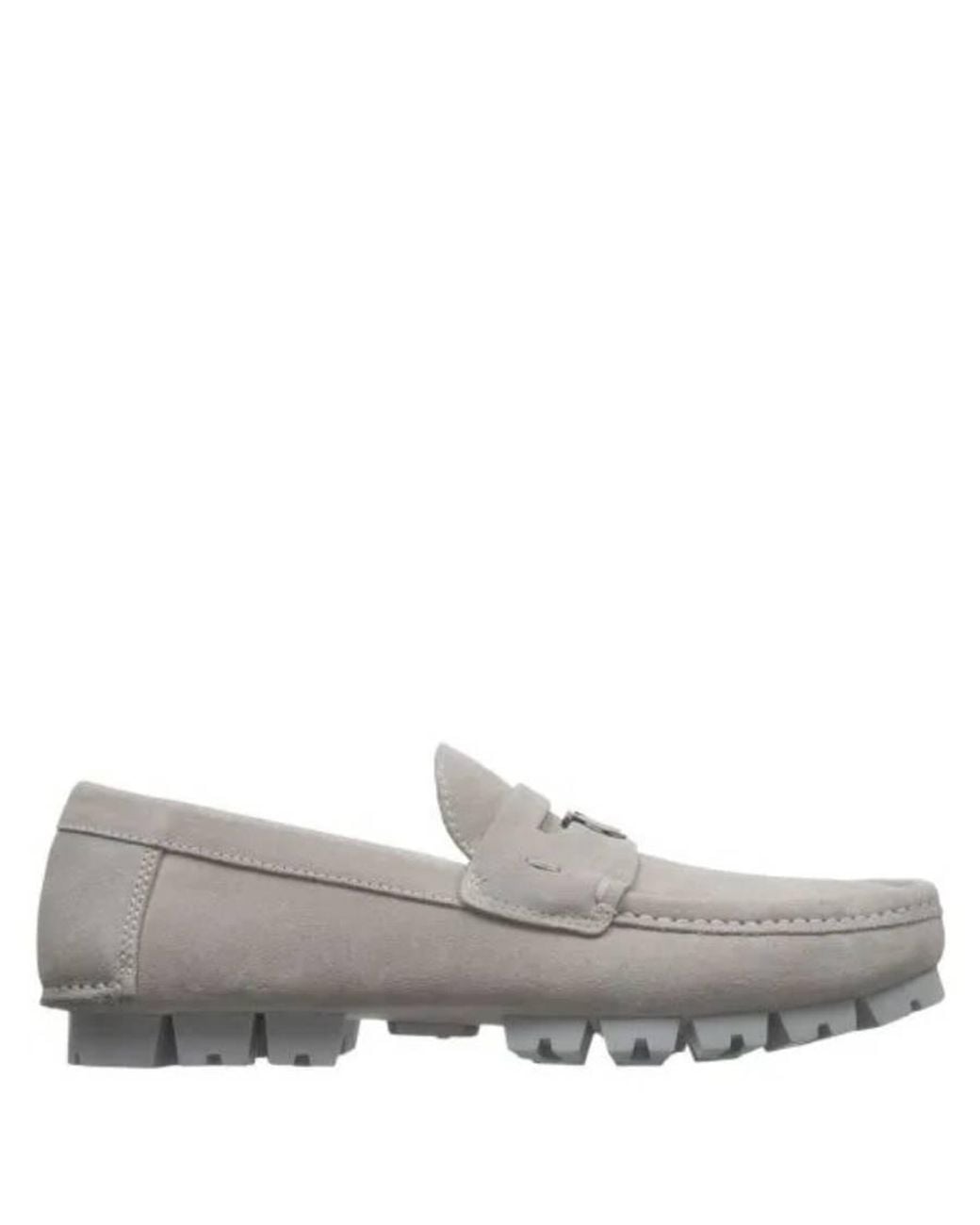 Ferragamo Gray Ferragamo Driver Loafers With Gancini Ornament for men