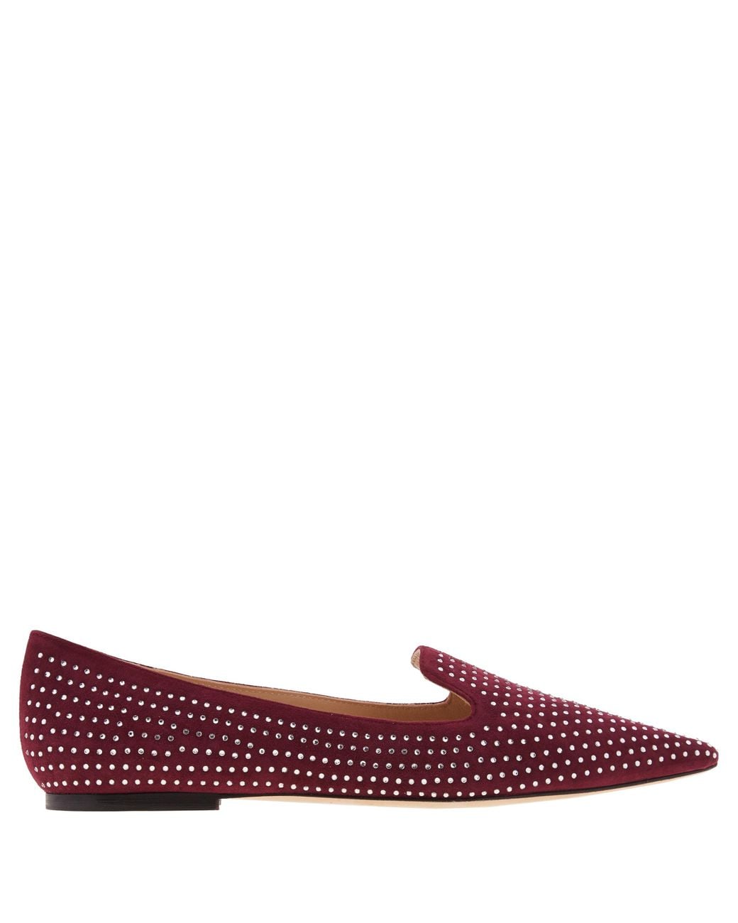 Jimmy Choo Red Calix Crystal Hotfix Suede Ballerina Flats, Brand Size 36 Us