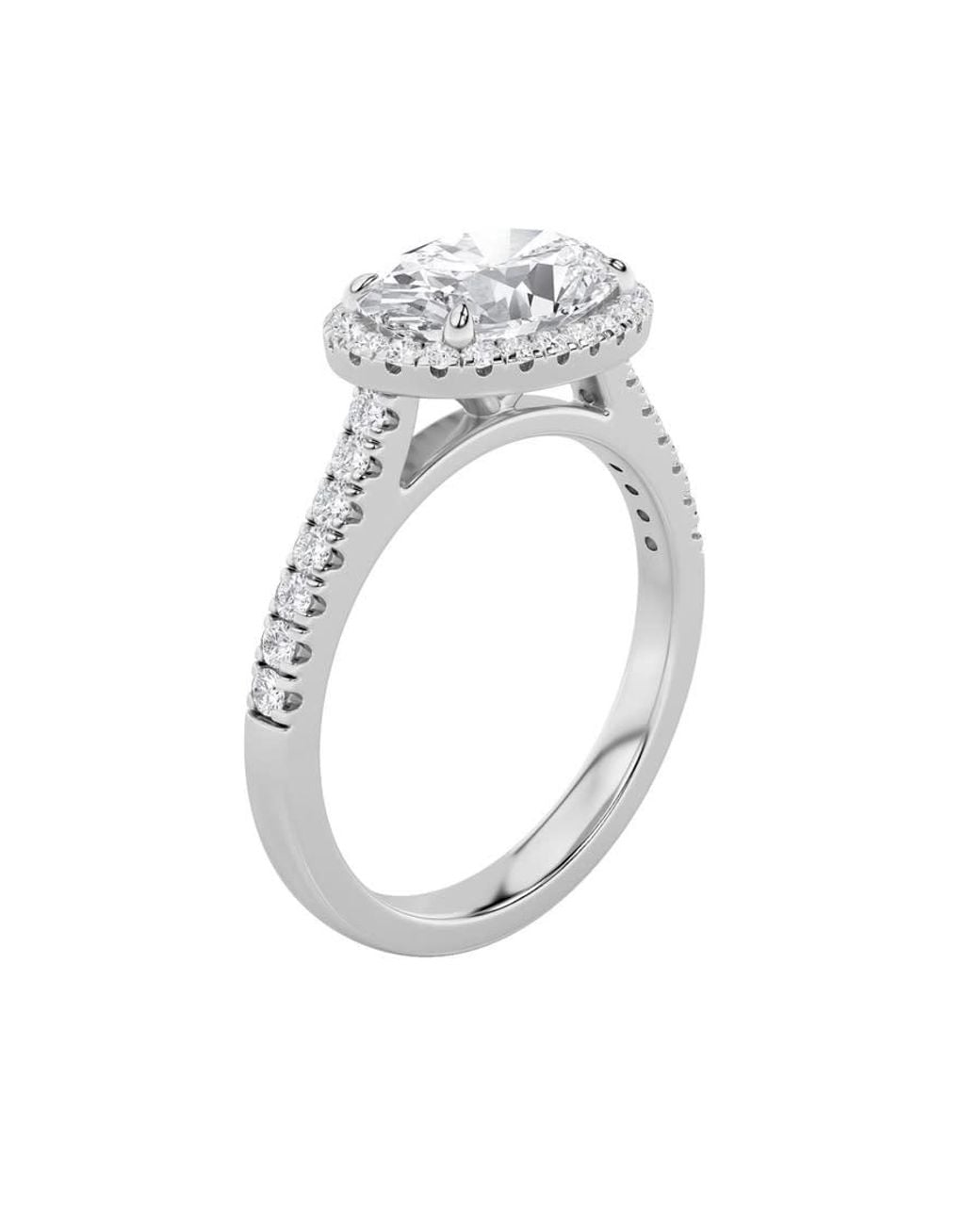 Mure And Co Metallic 2Ctw Oval Shaped Lab Grown Diamond (F/Vs) East West Accented Solitaire Ring for men