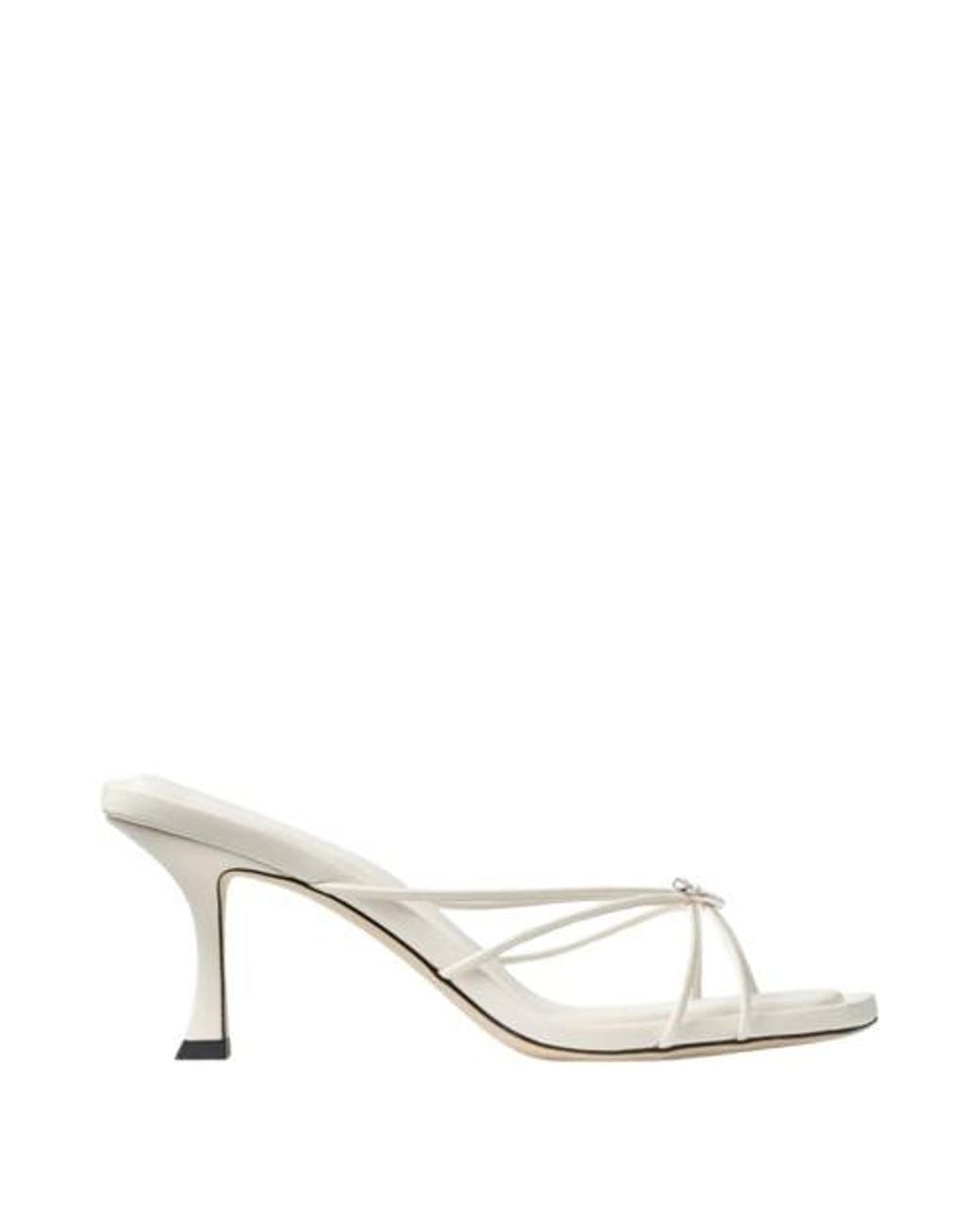 Jimmy Choo Metallic Indiya 70Mm Latte Mule Sandals, Brand Size 34.5 Us