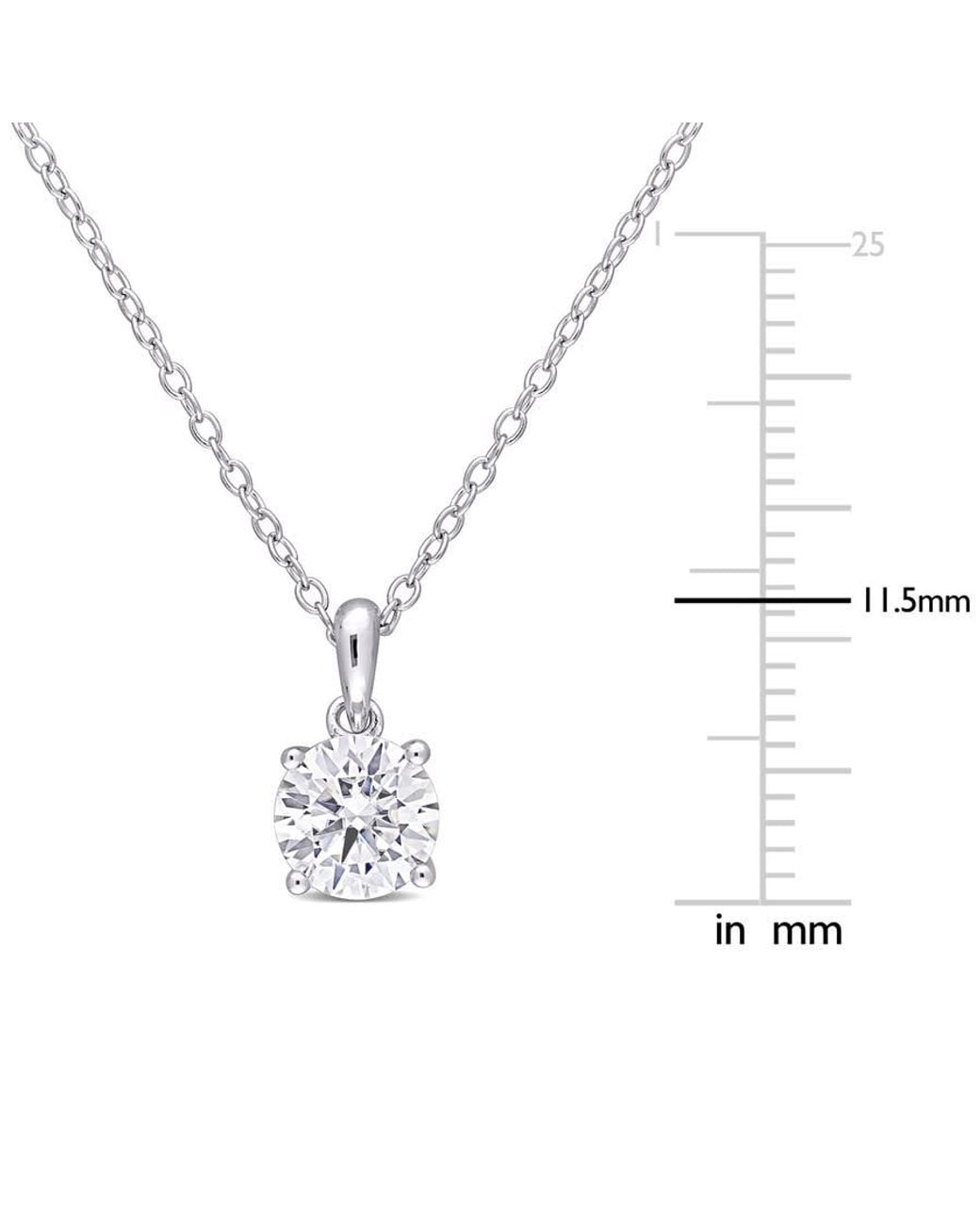 Amour Metallic 1 Ct Dew Created Moissanite Solitaire Pendant With Chain for men
