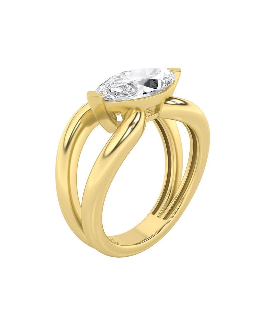 Mure And Co Metallic 2Ctw Marquise Shaped Lab Grown Diamond (G/Vs) East West Solitaire Fancy Ring for men