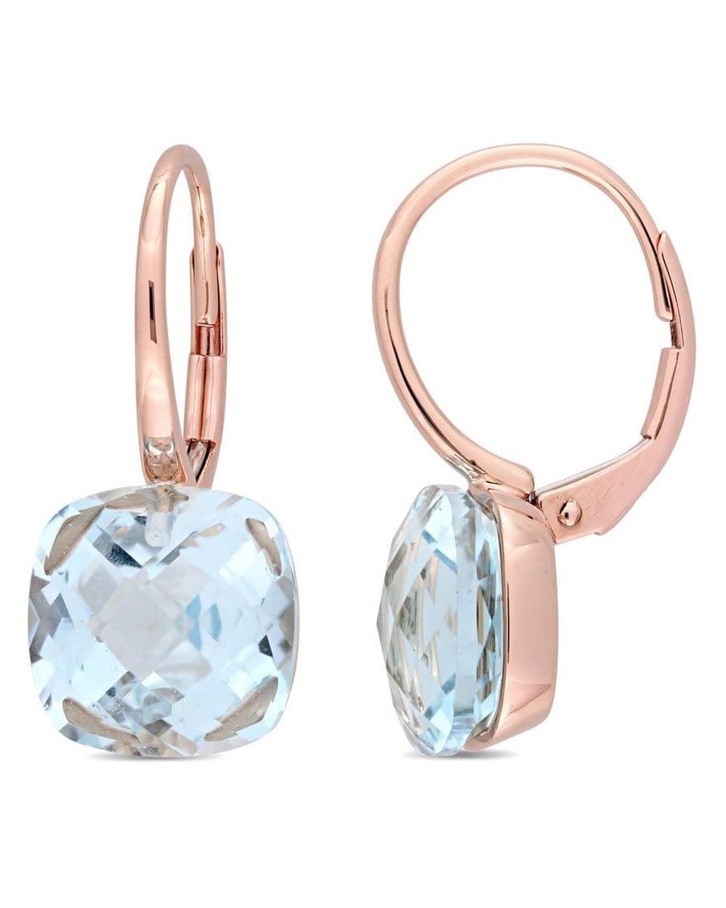 Amour Blue 10 1/2 Ct Tgw Topaz Leverback Earrings for men