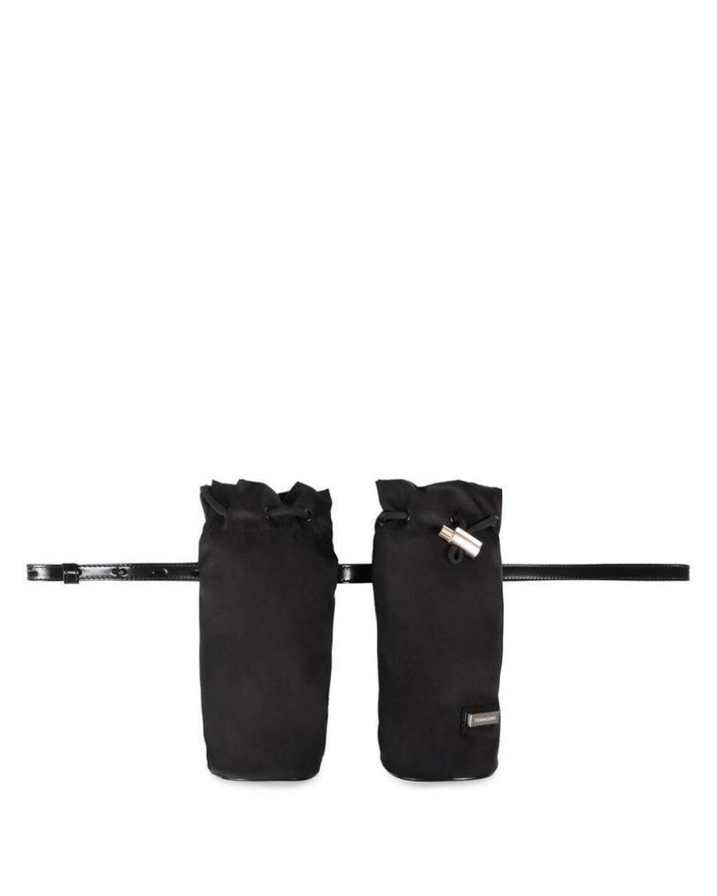 Ferragamo Black Double-Bottle Belt Bag for men