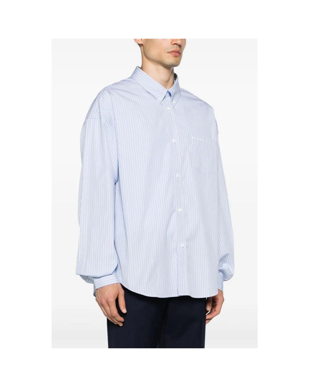 Givenchy Blue Smock Long Sleeve Shirt Light, Brand Size 44 (Us for men