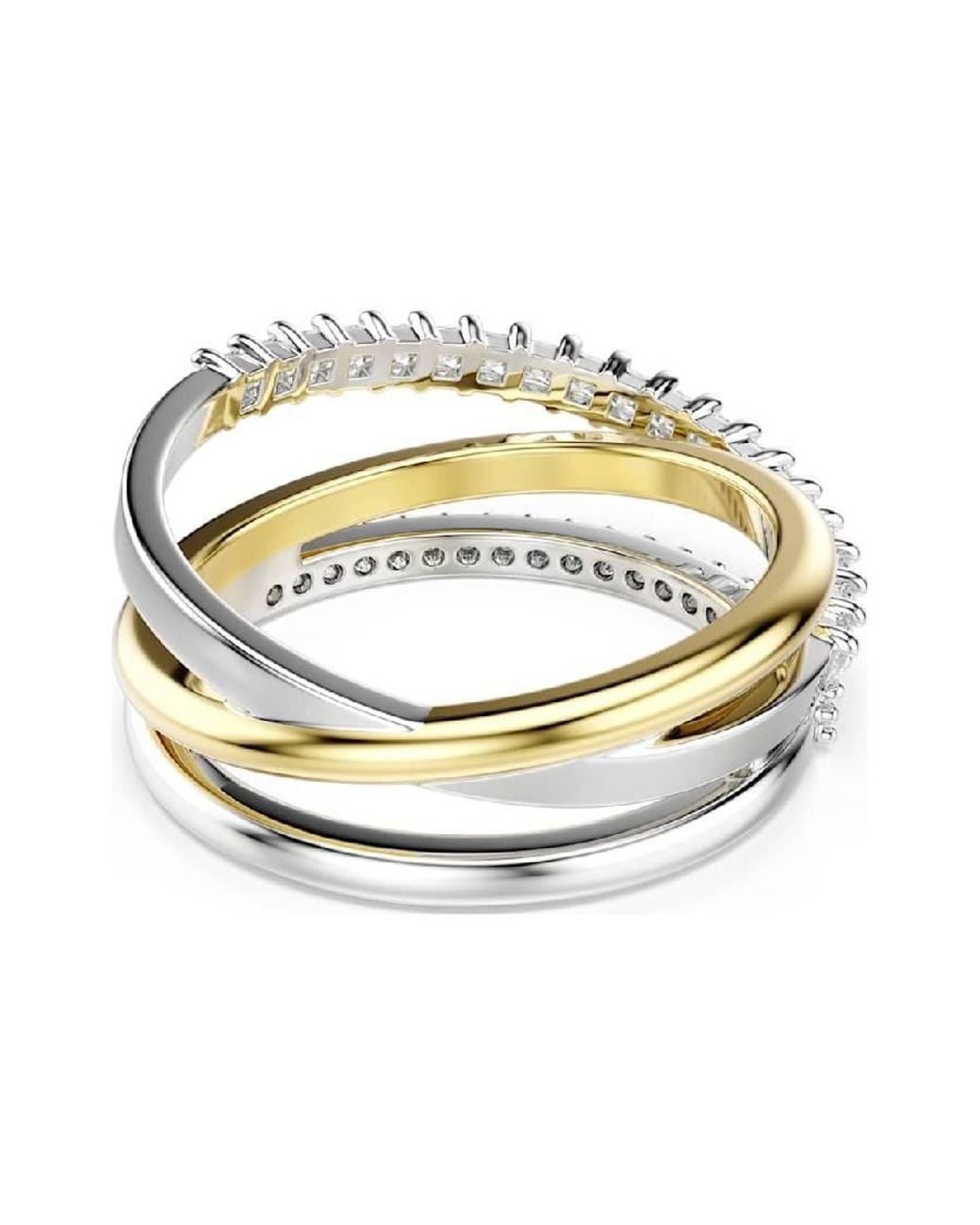 Swarovski Metallic Hyperbola Crystal Metal Ring, Size 58