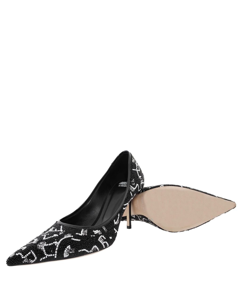 Jimmy Choo Blue Love85 Caviar Bead Embroidery Pumps, Brand Size 37 Us