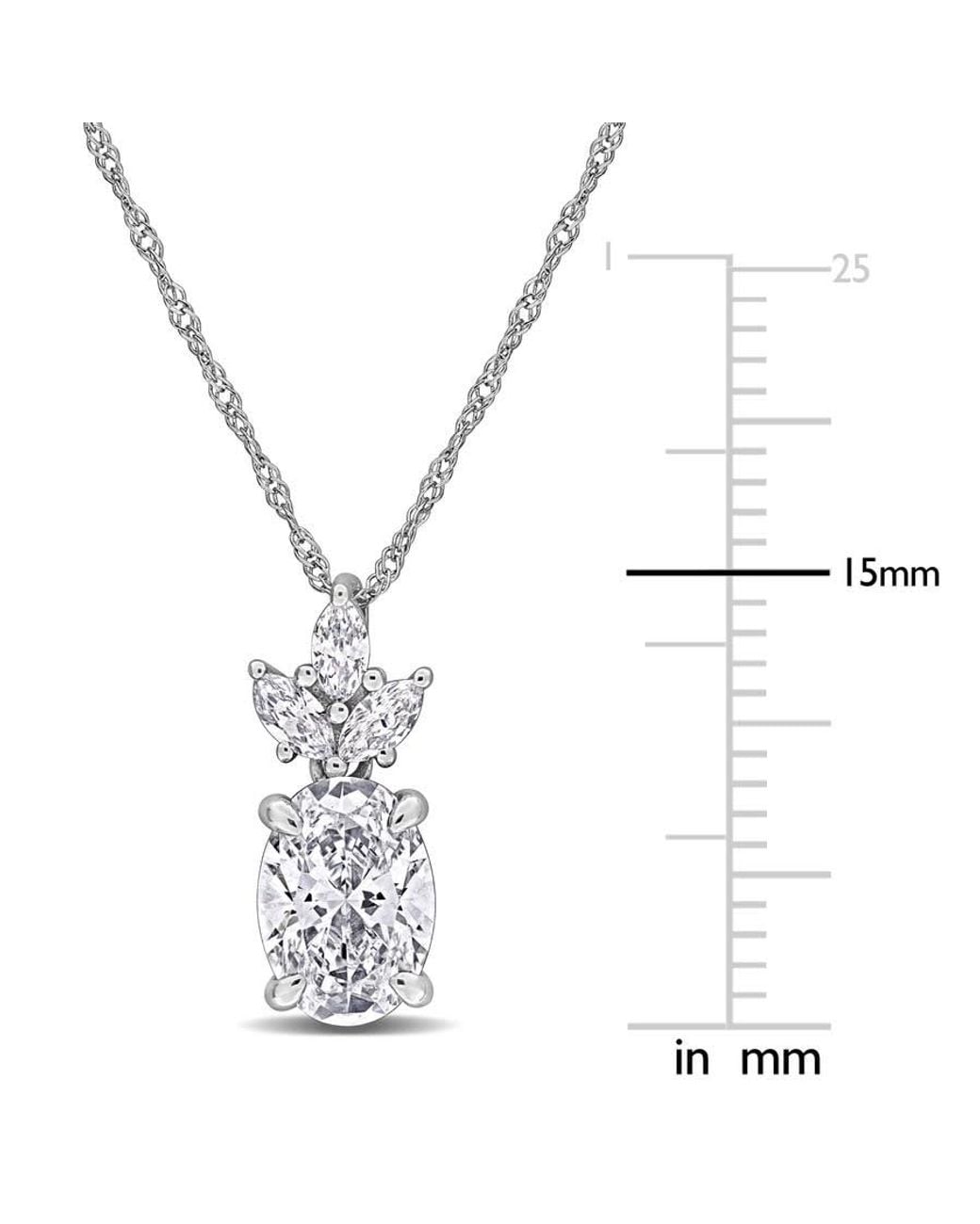 Created Forever Metallic 1 2/5Ct Tw Oval And Marquise-Cut Cut Lab-Grown Diamond Pendant With Chain for men