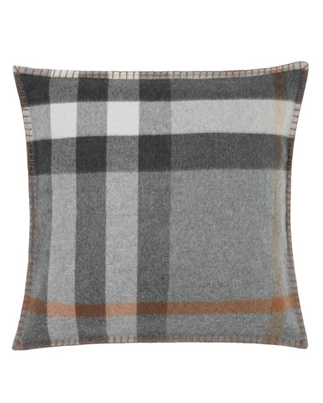 Burberry Gray Check Cashmere Cushion Cover