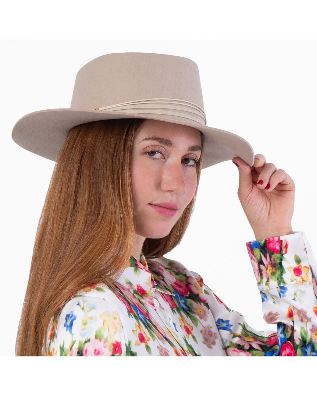 Van Palma Gray India Wool Felt Fedora Hat for men