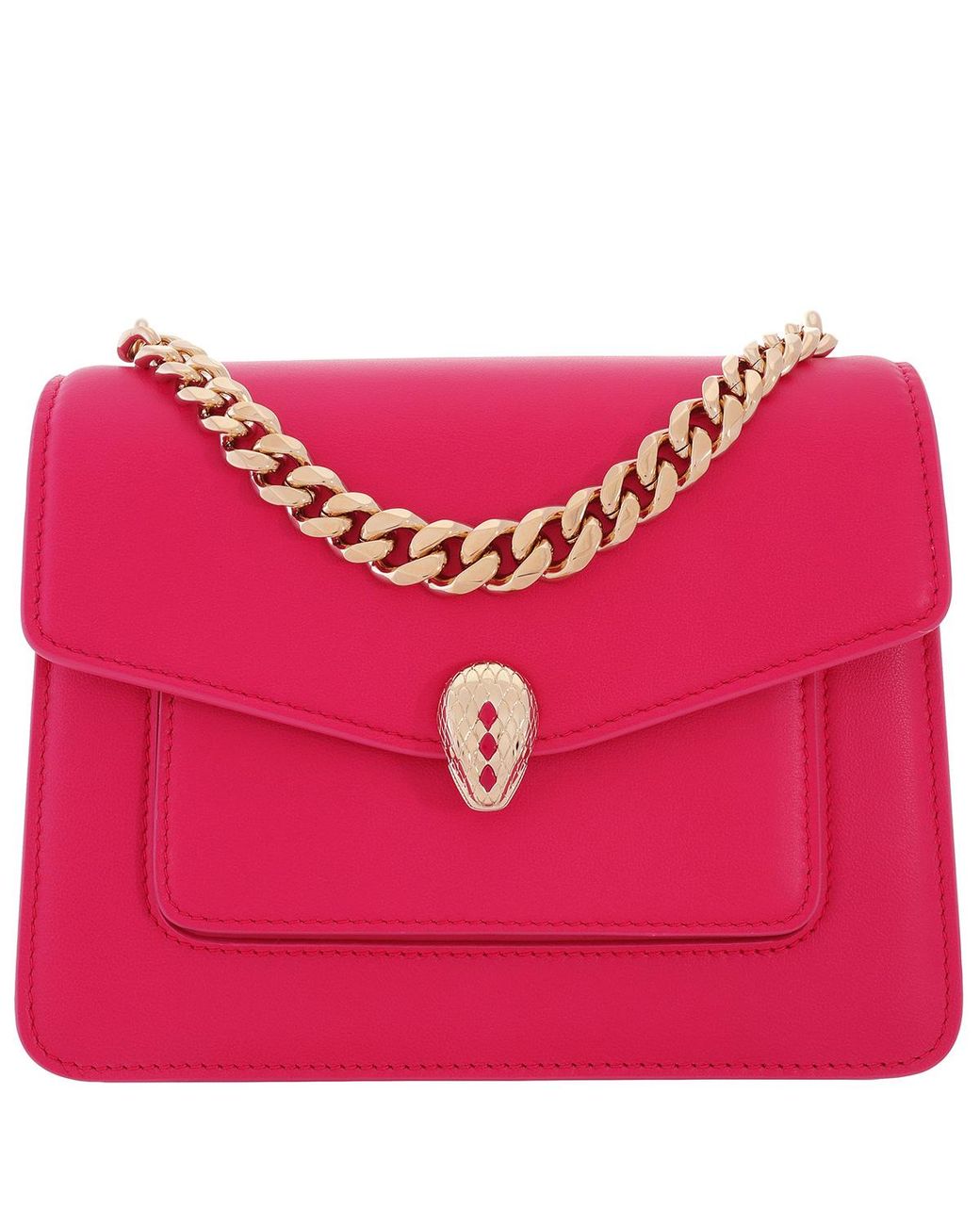 BVLGARI Pink Small Serpenti Forever Maxi Chain Crossbody Bag 292030