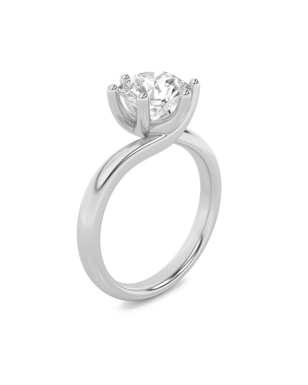 Mure And Co Metallic 2Ctw Round Shaped Lab Grown Diamond (F/Vs) Bypass Shank Engagement Ring for men