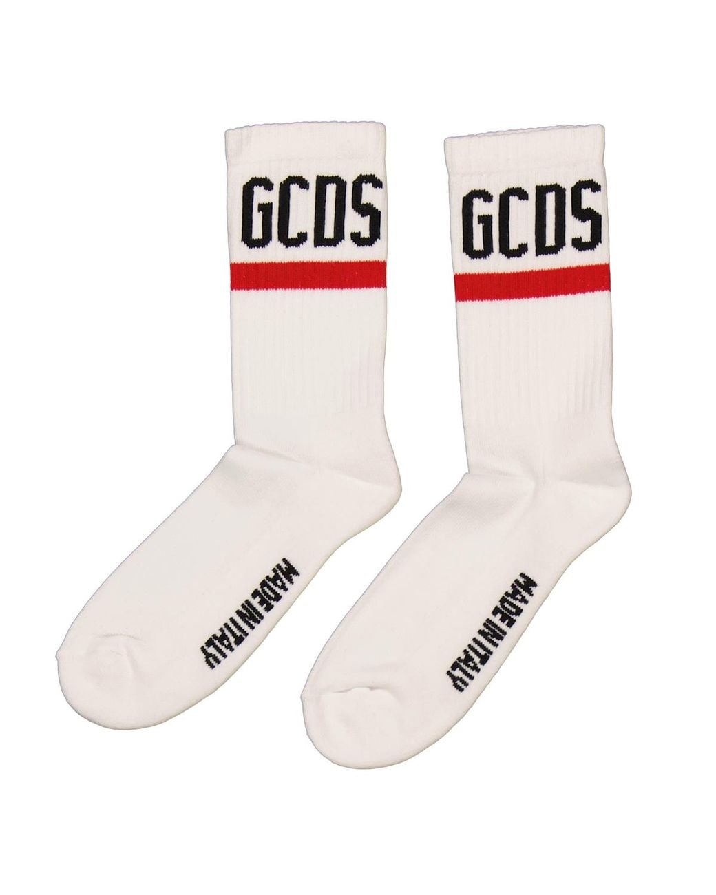 Gcds White Logo Socks, Brand Size 1 for men