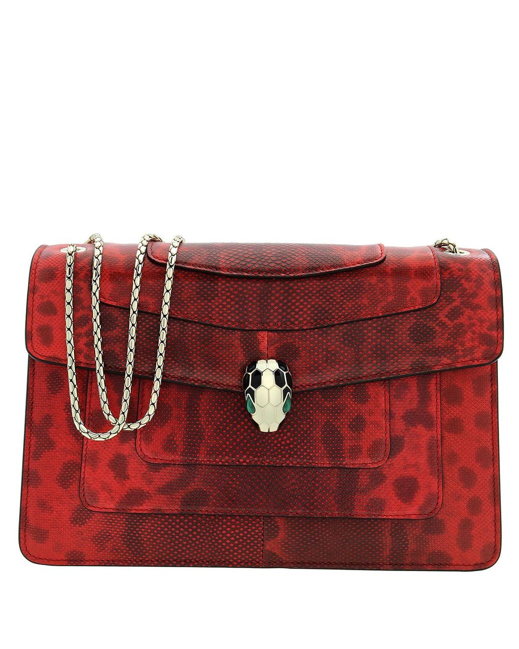 BVLGARI Red Serpenti Forever Shiny Karung Shoulder Bag