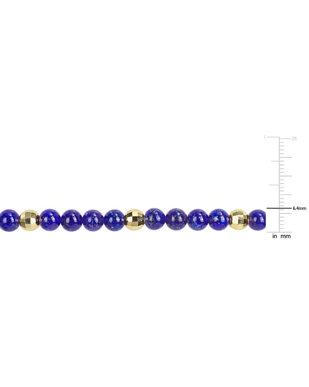 Amour Blue 19 1/5Ct Tgw Lapis Plated Sterling Stretchable Bead Bracelet for men