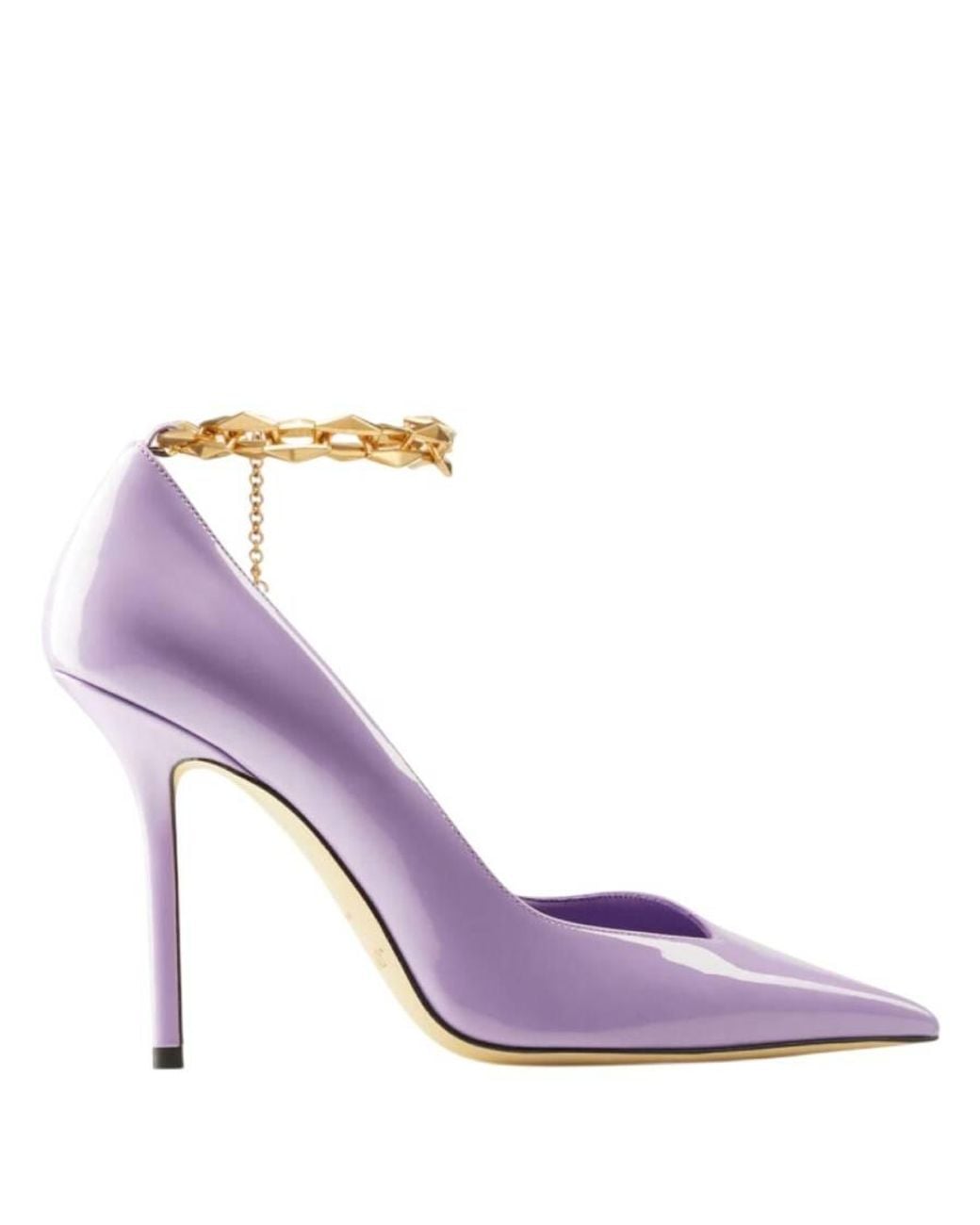 Jimmy Choo Purple Diamond Talura Patent Leather Pumps, Brand Size 38 Us