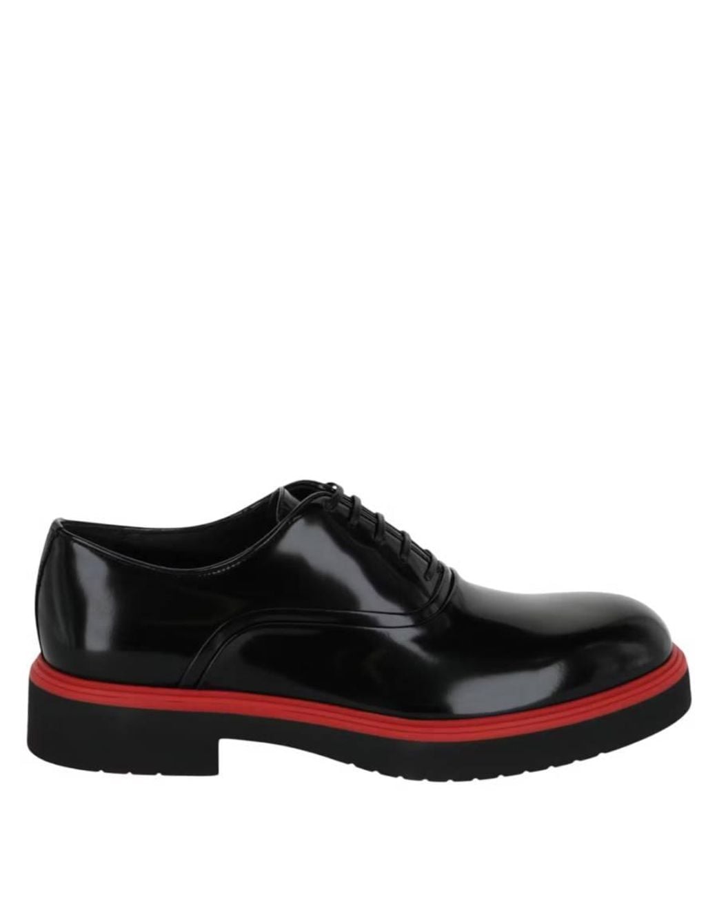 Ferragamo Black Fiorino Leather Oxford Shoes for men