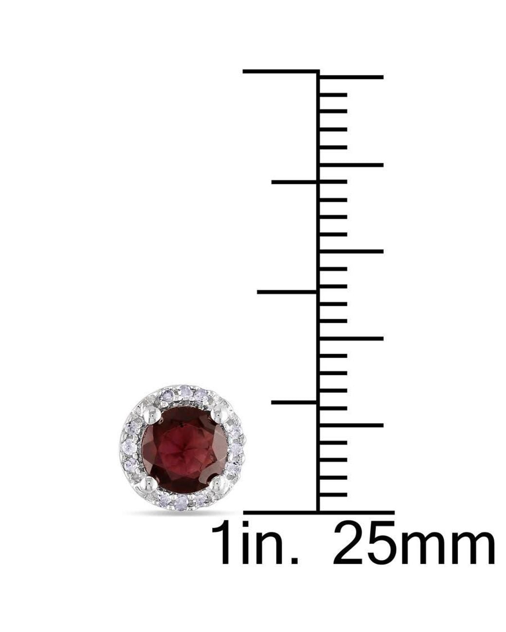 Amour Metallic Garnet And Diamond Halo Stud Earrings for men