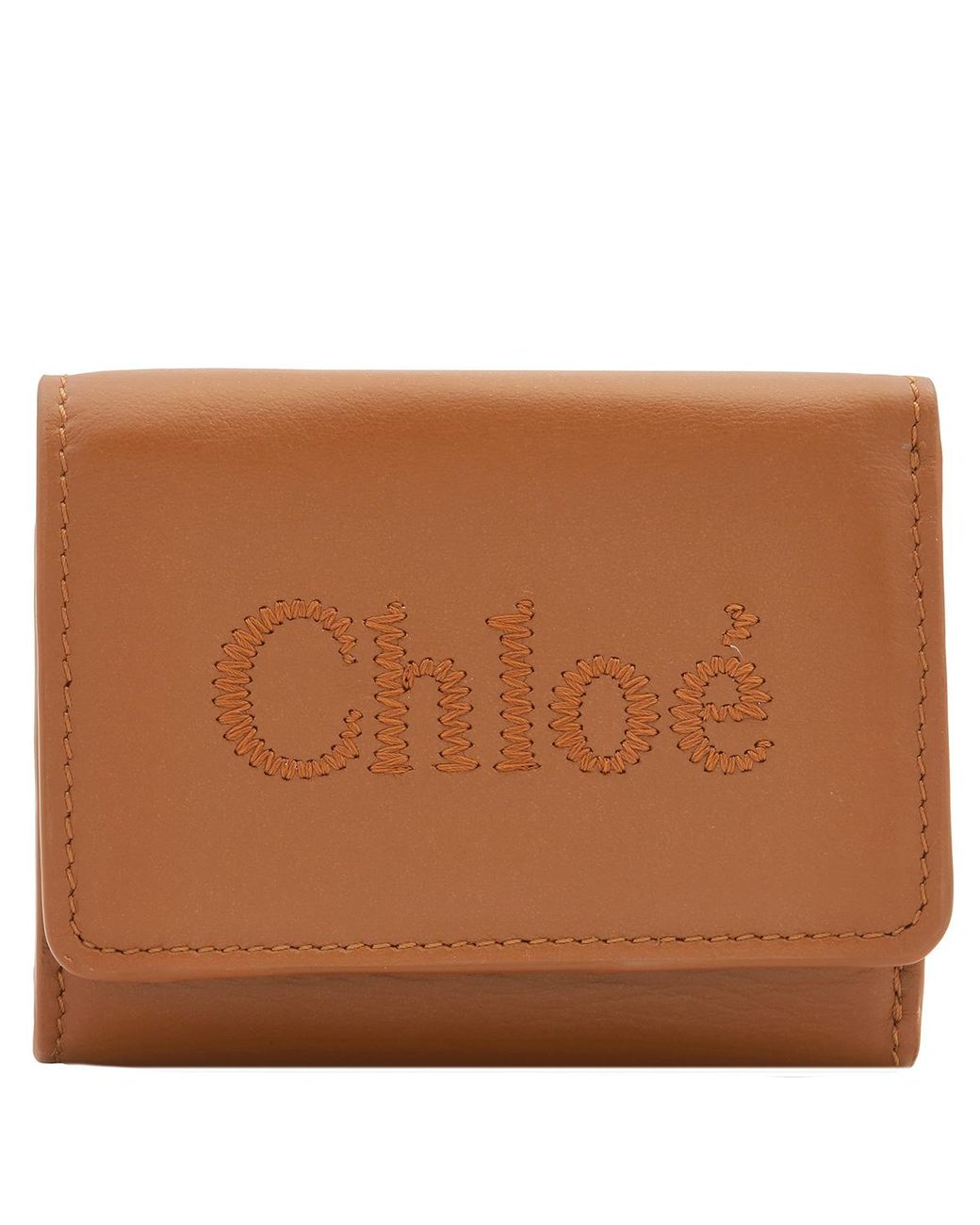 Chloé Brown Small Tri-Fold Leather Wallet for men