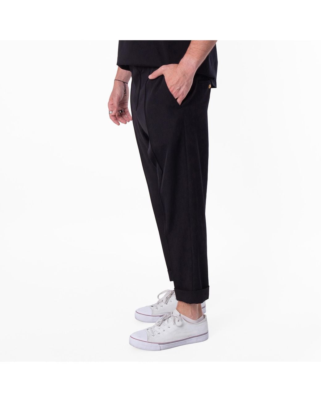 Balmain Blue Tailored Slouch Wool Trousers for men
