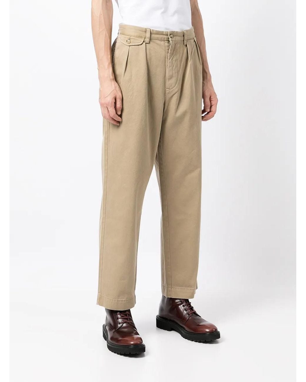 Polo Ralph Lauren Natural Pleated Chino Trousers for men
