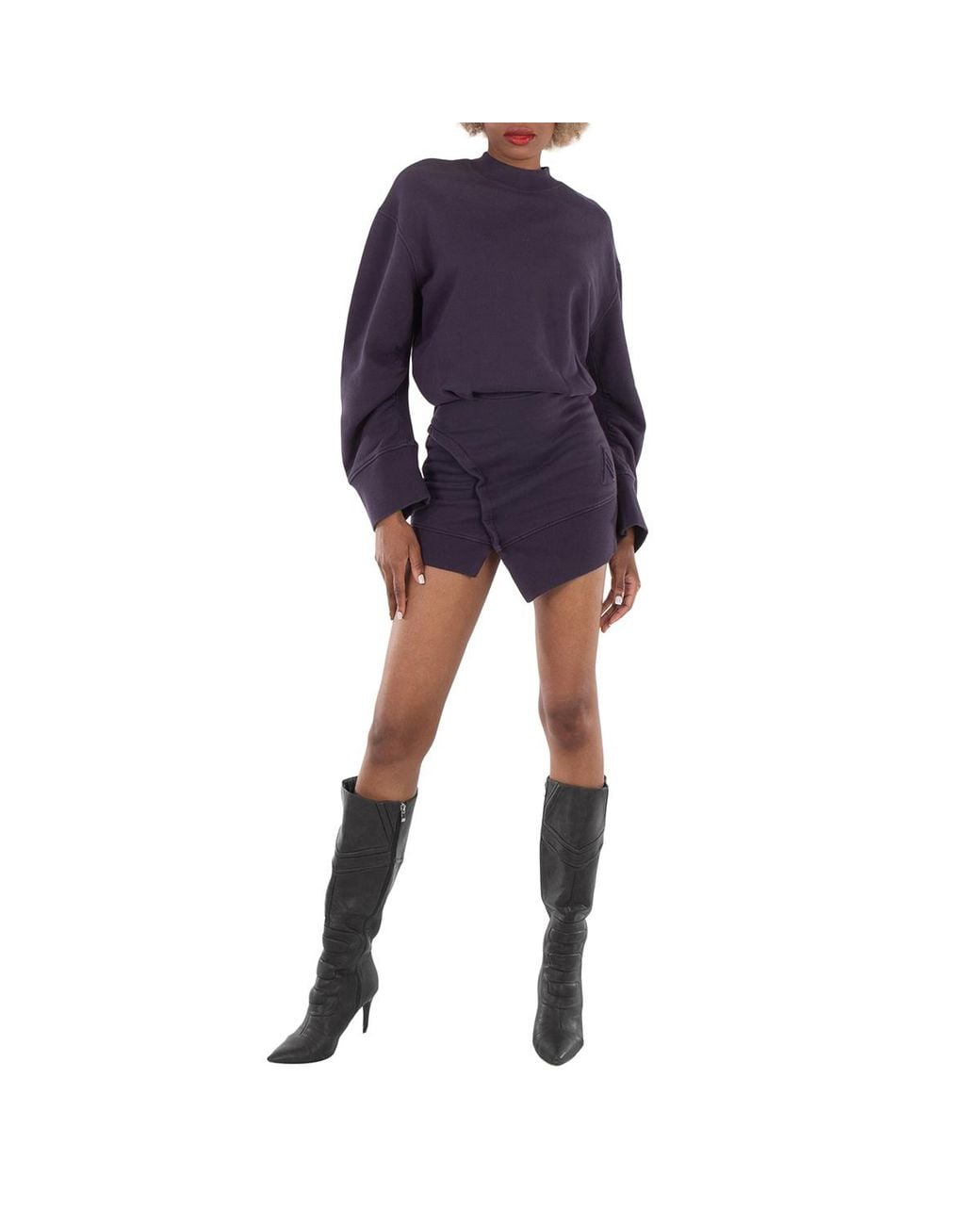 The Attico Blue Ivory Mini Sweater Dress