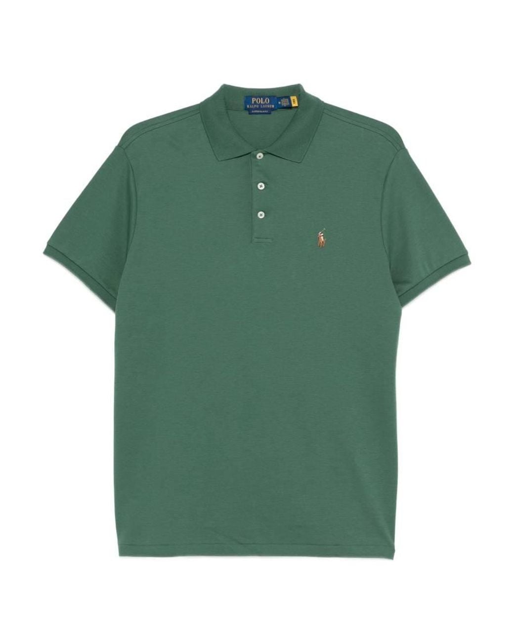 Polo Ralph Lauren Green Custom Slim Fit Cotton Polo Shirt for men