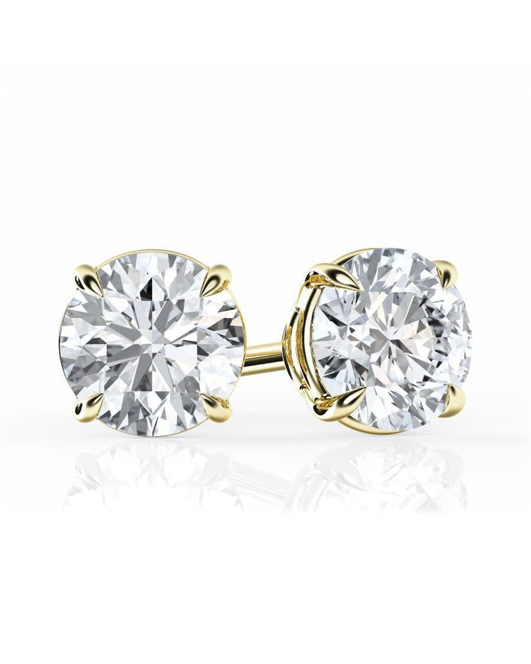 Brilliant Diamond Blue 1 Carat Round Lab Grown Diamond Stud Earrings for men