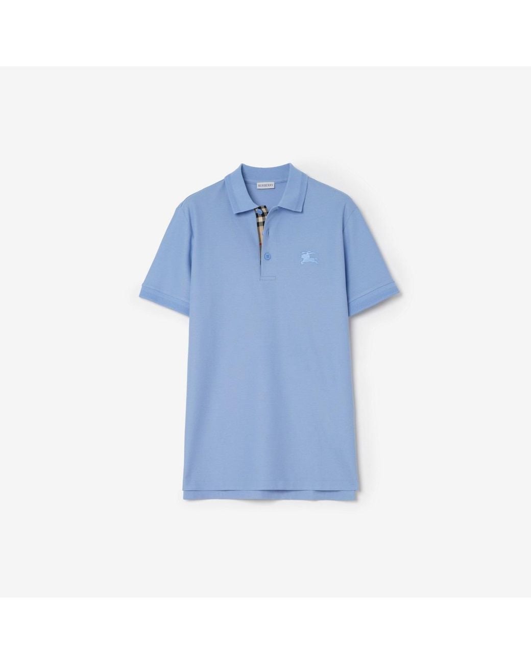 Burberry Blue Cotton Polo Shirt for men
