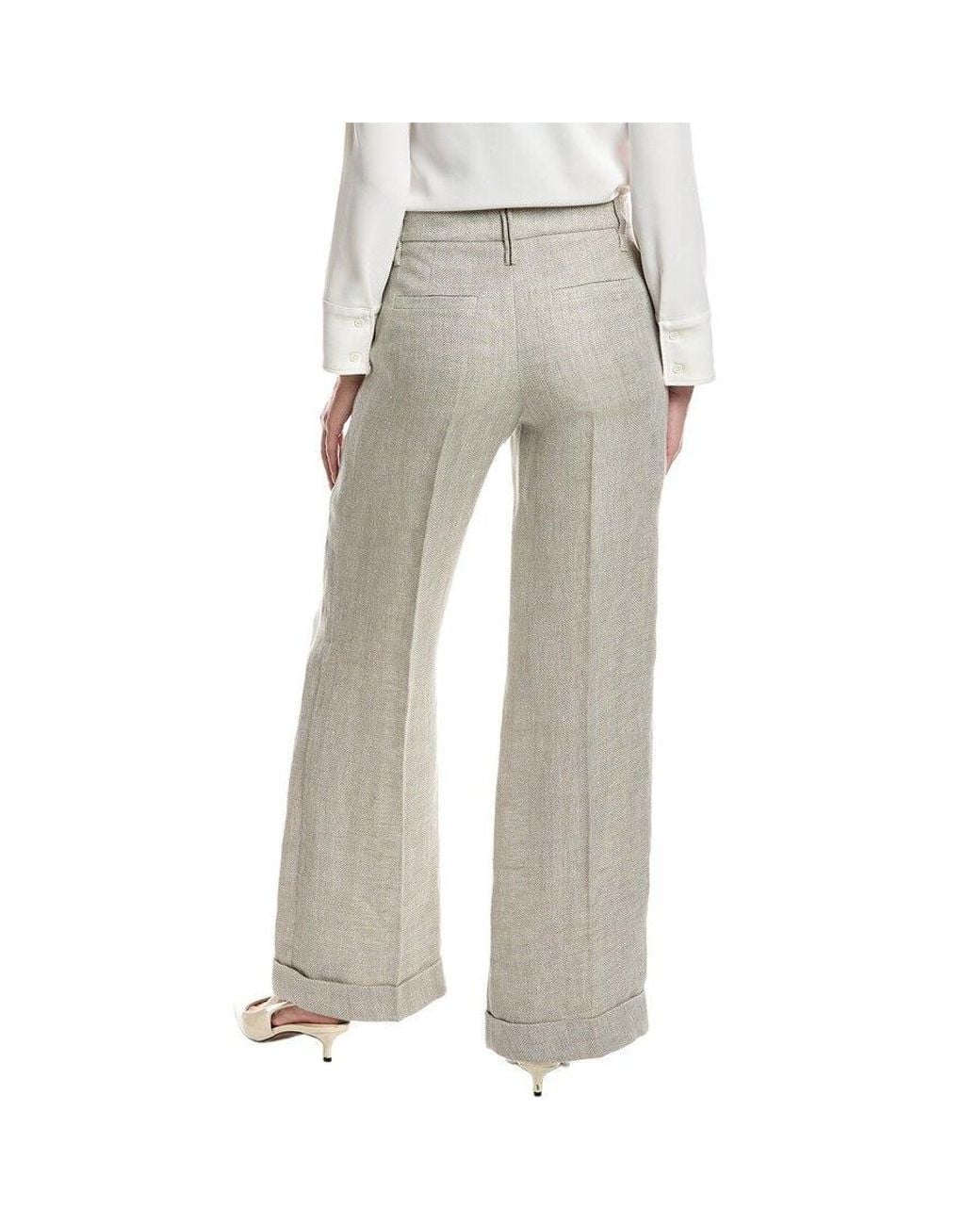 Brunello Cucinelli Gray Light Linen Trousers, Brand Size 40 (Us for men