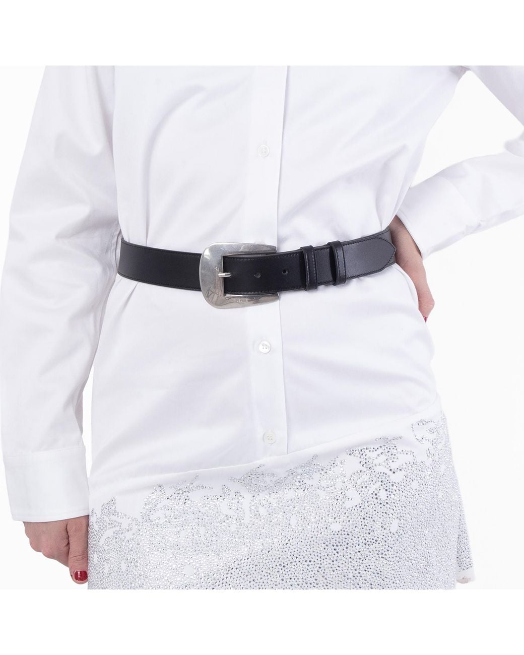 Céline Black Marco Large 35Mm Belt, Cm for men