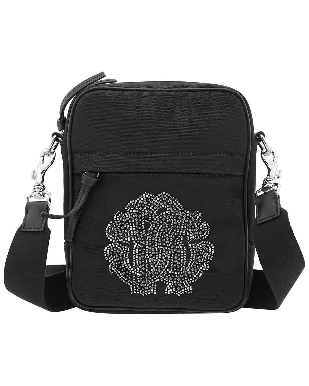 Roberto Cavalli Studded Rc Logo Camera Bag in Black for Men | Lyst