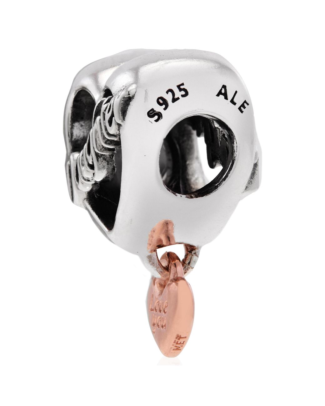 Pandora White Daughter Sterling And 14K Rose-Plated Charm for men
