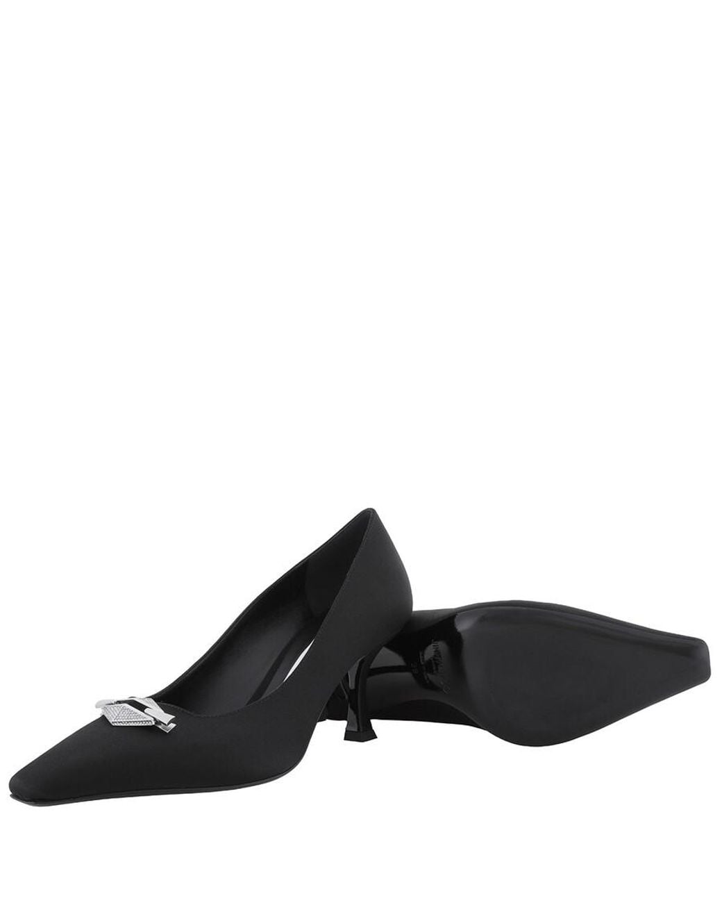 Jimmy Choo Black Ryker Embellished Satin Pumps