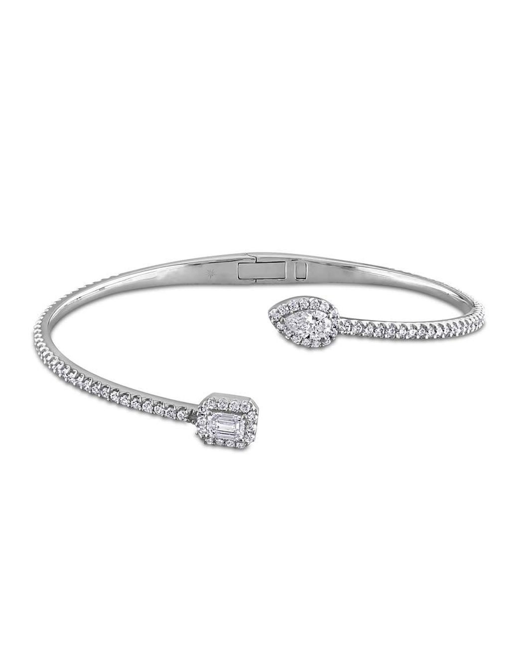 Created Forever Metallic 2 1/6Ct Tw Multi-Shaped Lab-Grown Diamond Open Bangle for men