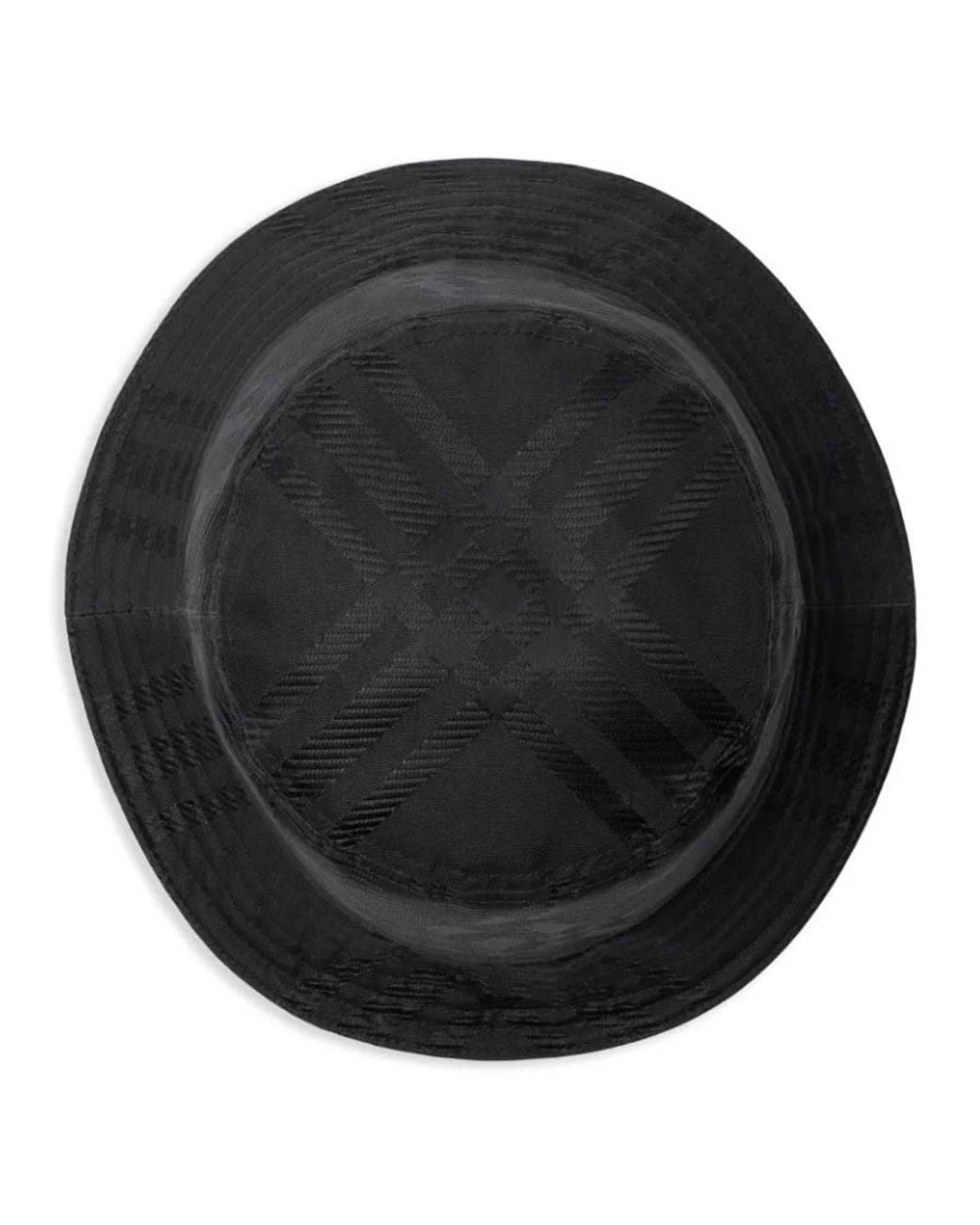 Burberry Black Tonal Bias Check Bucket Hat for men