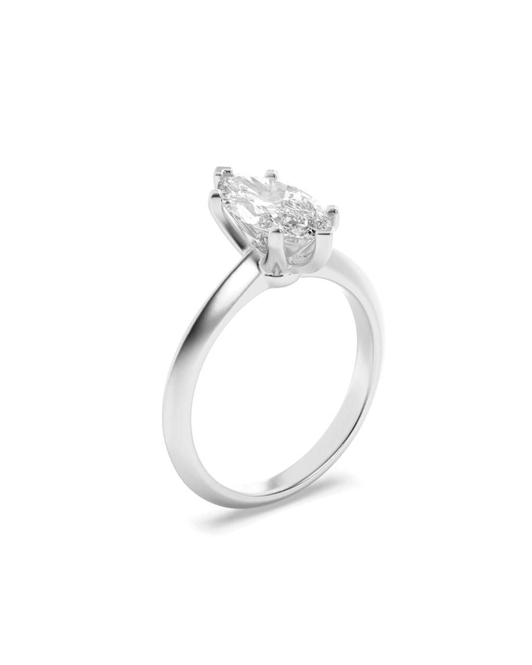 Mure And Co White 2Ctw Marquise Shaped Lab Grown Diamond (G/Vs) Knife Edge Shank Solitaire Engagement Ring for men