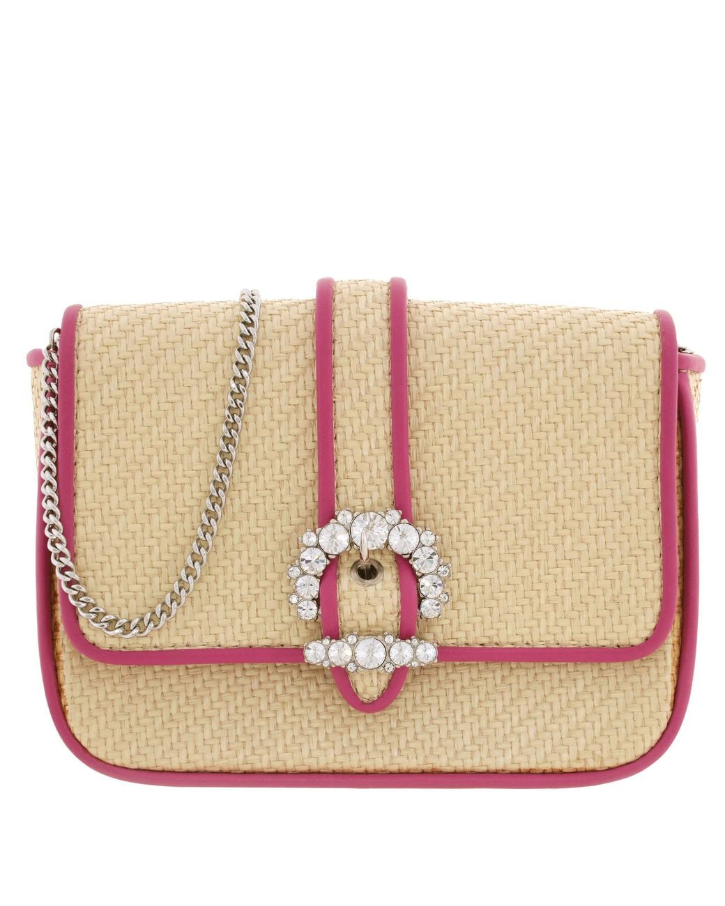 Jimmy Choo Natural Cheri Raffia And Leather Crossbody