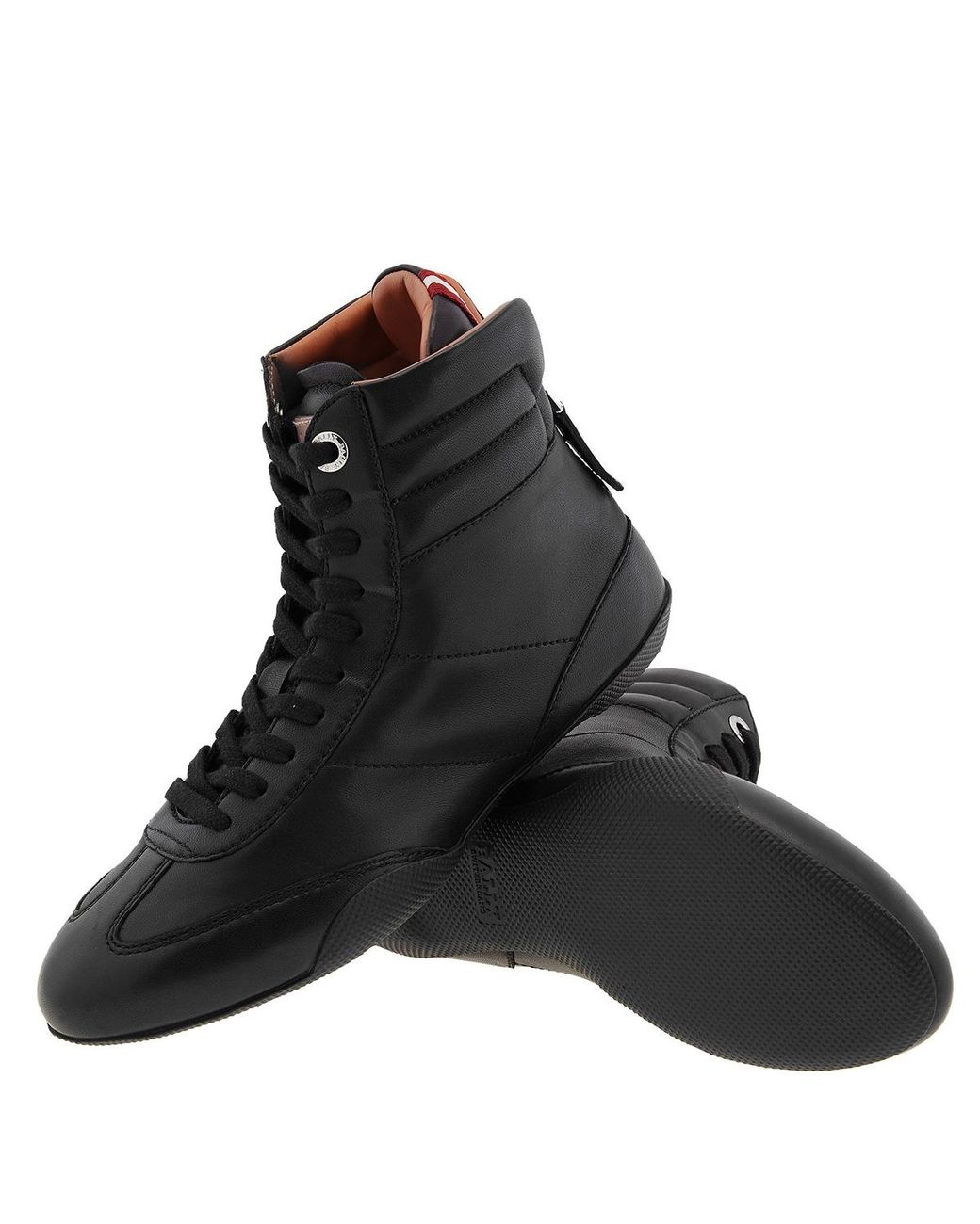 Bally Black Asha Leather High-Top Sneakers, Brand Size 35. Us