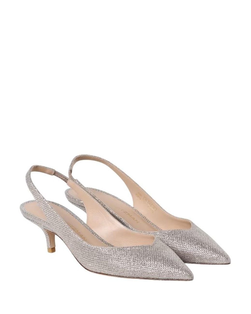 Stuart Weitzman Metallic Eva Pointed-Toe Slingback Pumps