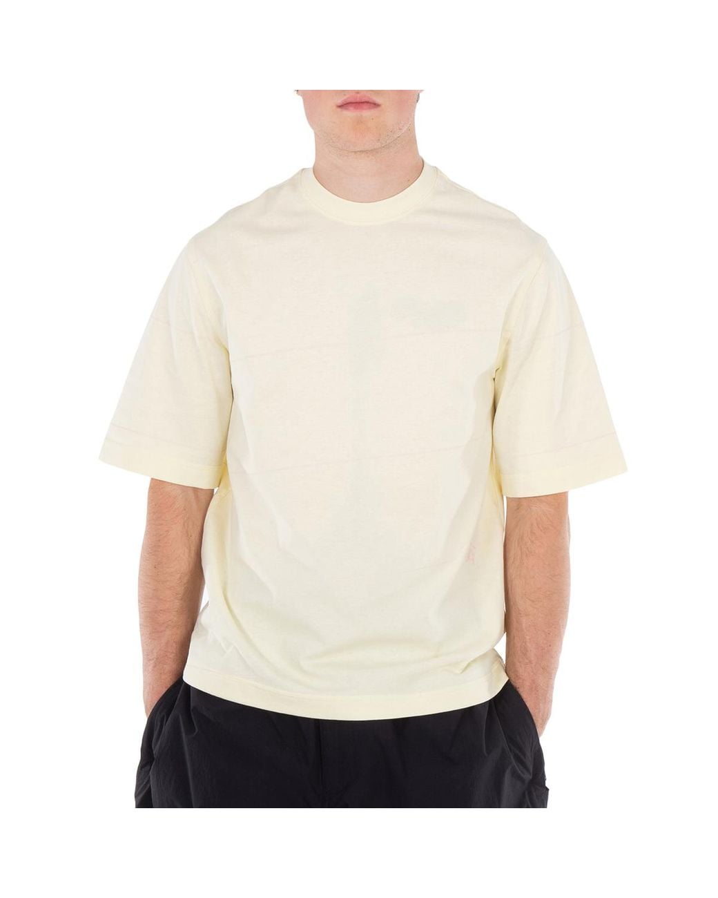 Burberry Natural Striped Logo-Embroidered T-Shirt for men