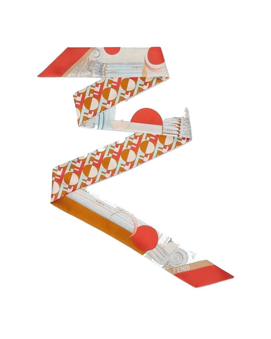 Fendi Orange Two-Sided Silk Printed Wrappy for men