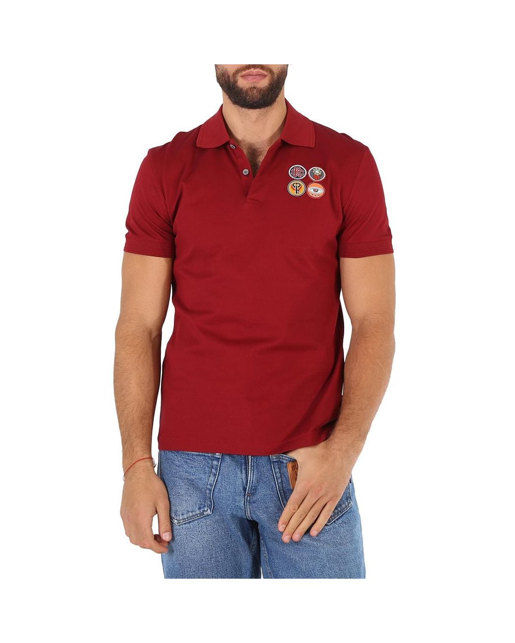 Roberto Cavalli Carmine Lucky Symbol Embroidered Polo Shirt for men